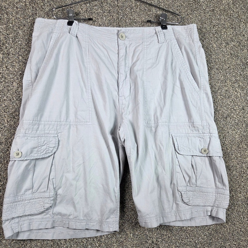 Calvin Klein Cargo‎ Shorts Mens 36 Gray Cotton Utility Multi-Pocket Casual